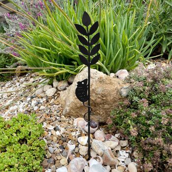 Recycled Metal Harvest Mouse Silhouette Garden Stake, 3 of 5