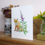 Fox And Foxglove Any Occasion Greetings Card, thumbnail 4 of 6
