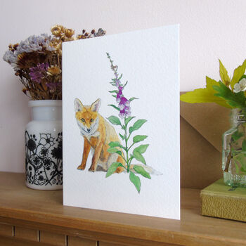 Fox And Foxglove Any Occasion Greetings Card, 4 of 6