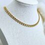 Box Clasp Vintage 18k Gold Link Choker Necklace Structured Minimalistic Everyday Jewellery, thumbnail 3 of 10