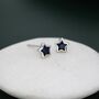 Sterling Silver Darkest Blue Cz Star Stud Earrings, thumbnail 7 of 12