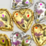Heart Necklace With Mini Lilies And Crystals, thumbnail 3 of 13