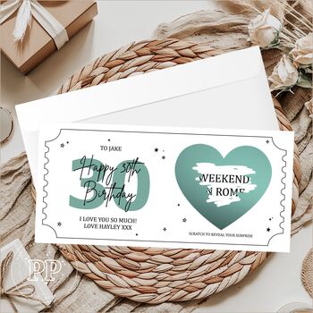 Personalised 30th Birthday Scratch Card, Surprise Gift Reveal, 5 of 9