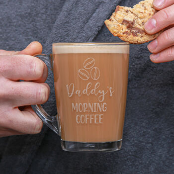 Personalised Morning Coffee Glass Mug, 4 of 6
