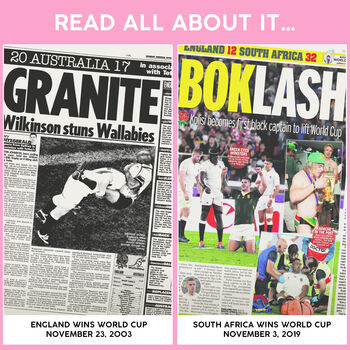 Rugby World Cup Personalised Gift Newspaper Book, 9 of 12