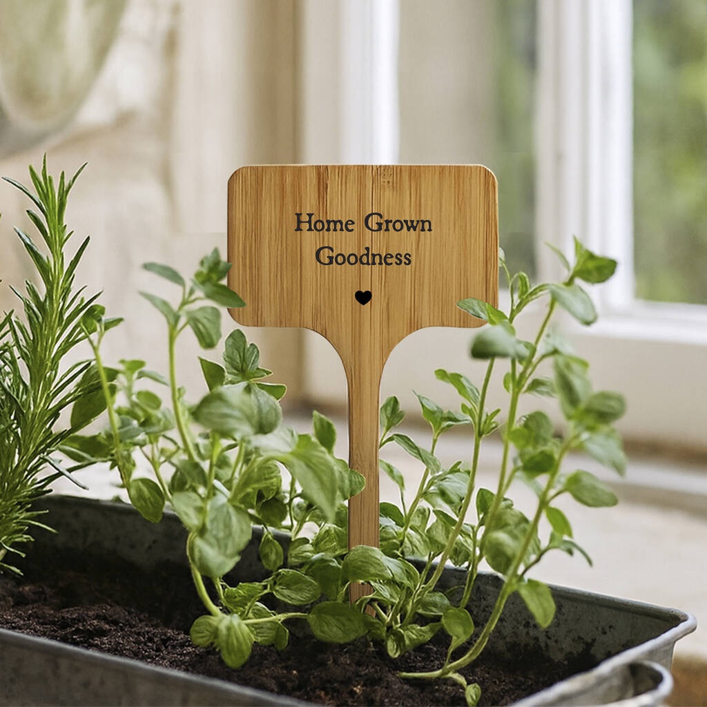 Wooden Plant Marker | Home Grown Goodness | Inspirational Garden Accessory | Plant Sign | Home Decor | Gift For Gardener, 1 of 2