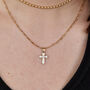 18ct Gold Plated Religious Cross Pendant Necklace, thumbnail 2 of 5