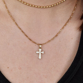 18ct Gold Plated Religious Cross Pendant Necklace, 2 of 5