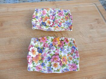 Set Of Two Handmade Soap Dishes In Olde England Chintz Design, 3 of 7