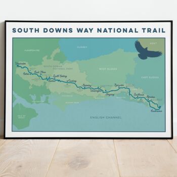 South Downs Way Map Art Print, 5 of 10