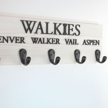 Personalied Walkies Dog Hook With Raised Black Wording, 4 of 7