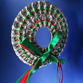 Christmas Wreath Decoration Made With Ring Pulls, 2 of 11