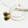 Olive Quartz Hoop Earrings, thumbnail 1 of 7
