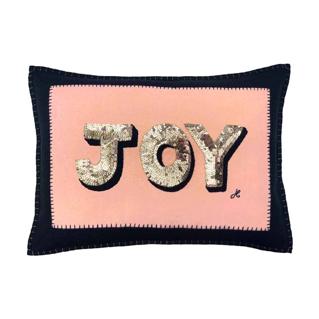 Sequin Joy Cushion In Luxury Cinnamon And Black Wool
