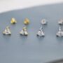 Sterling Silver Tiny Cz Heart Stud Earrings, thumbnail 3 of 12
