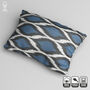 Bohemian Blue And Black 100% Cotton Ikat Cushion Cover, thumbnail 3 of 5