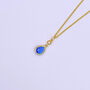 Sapphire Blue Long Teardrop Necklace, thumbnail 3 of 8