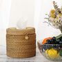 Handwoven Rattan Round Tissue Holder Napkin Dispenser, thumbnail 1 of 4