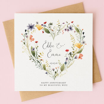 Personalised Wildflower Anniversary Card, 2 of 6
