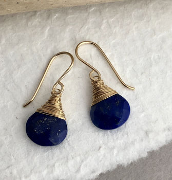 Lapis Lazuli Drop Earrings, 2 of 3