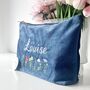 Personalised Name Wildflower Luxe Velvet Pouch, thumbnail 4 of 4
