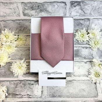 Desert Rose Woven Wedding Tie Set, 6 of 6