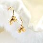 Pansies Tarnishfree Threader Earrings In 18 Carat Gold, thumbnail 1 of 5