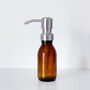 Refillable Amber Bottle With Silver Metal Pump, thumbnail 3 of 7