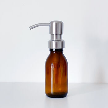 Refillable Amber Bottle With Silver Metal Pump, 3 of 7