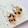 Tortoiseshell Flower Hoop Earrings, thumbnail 1 of 6