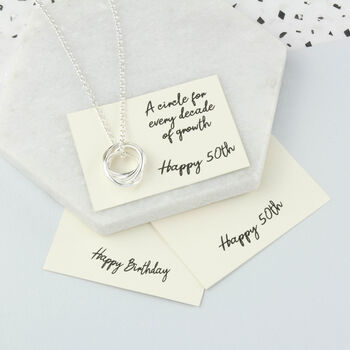 50th Birthday Sterling Silver Ring Necklace, 3 of 5