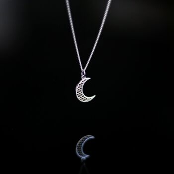 21st Birthday Gift, Sterling Silver Moon Necklace, 4 of 7