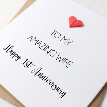 One Year Paper Wedding Anniversary Card For Wife, 4 of 4