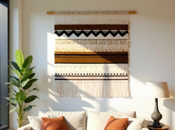 Macrame Wall Hanging Ndik'a': Native Collection Fiber Art Tapestry, 3 of 3