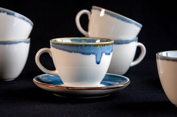 Mix And Match 12 Handmade Pottery Tea Cup Andsaucer Set, Porcelain Tableware Cup, 7 of 12
