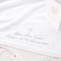 White Personalised Christening Matinee Cardigan With Cross, thumbnail 11 of 12