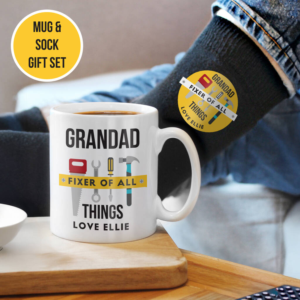 Personalised Fixer Of All Things Mug And Socks Set, 1 of 3