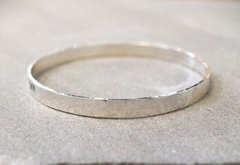 Personalised Flat Fronted Silver Bangle –, 2 of 4
