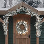Pre Lit Outdoor Snowy Christmas Wreath And Garland, thumbnail 4 of 4