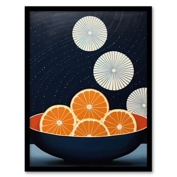 Citrus Circles Abstract Oranges Kitchen Wall Art Print, 5 of 6