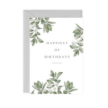 Ethereal 'Happiest Of Birthdays' Botanical Card, 2 of 3