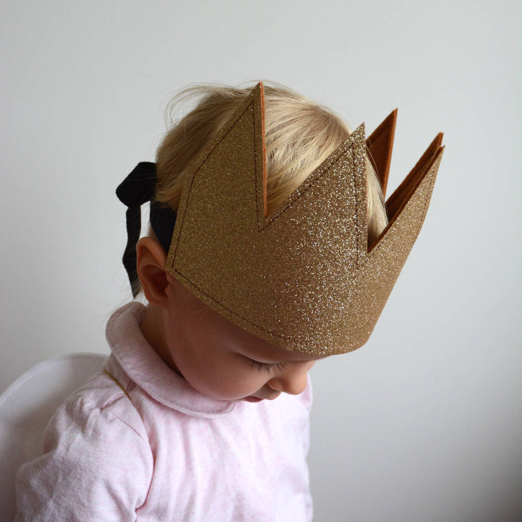 Glitter Crown Dress Up Soft Gold By littlenestbox | notonthehighstreet.com