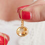 Citrine Hammered Gold Plated Silver Drop Earrings, thumbnail 9 of 10