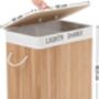 100 L Bamboo Laundry Basket With Two Compartments, thumbnail 5 of 6