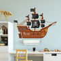 Personalised Pirate Ship Wall Sticker Room Decor Art, thumbnail 1 of 3
