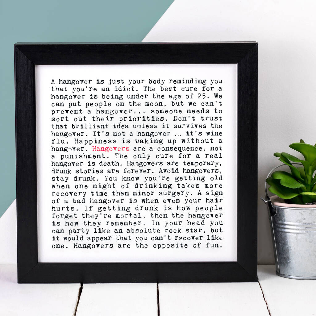 Hangover Quotes Gift Print, 1 of 7