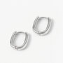 Women’s Silver Small Oval Hoop Earrings, thumbnail 1 of 5