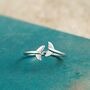 Sterling Silver Adjustable Whale Tail Ring, thumbnail 1 of 8