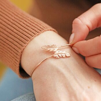 Delicate Feather Bangle, 7 of 11