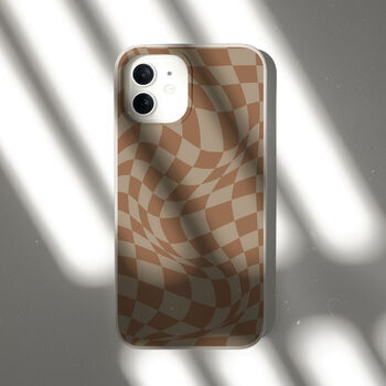 Red Wavy Check Biodegradable Phone Case, 9 of 9